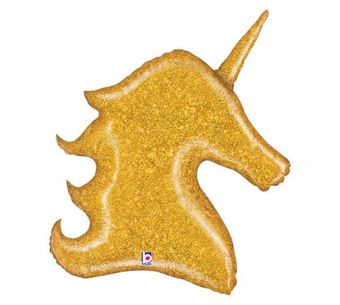 BALLOONS - UNICORN 2 HEAD GOLD GLITTER, Balloons, BETALLIC - Bon + Co. Party Studio