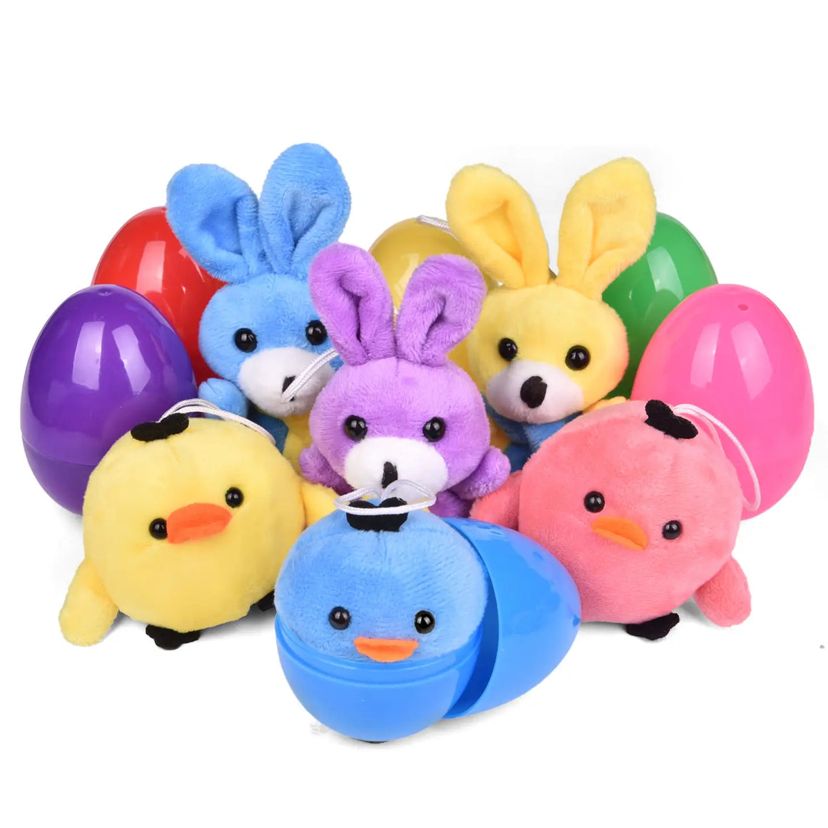 PRE-FILLED SURPRISE EGGS - PLUSH BUNNIES AND CHICKS