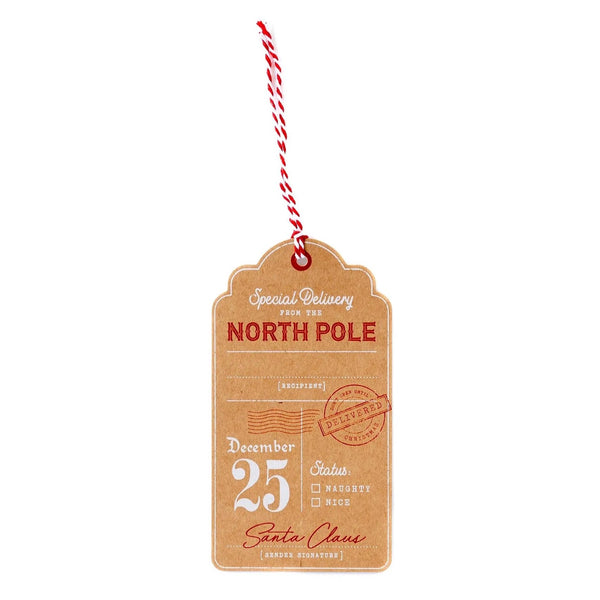 GIFT TAGS - NORTH POLE KRAFT OVERSIZED TAGS