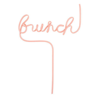 DECORATIVE REUSABLE STRAWS - SCRIPT WORD STRAWS BRUNCH BLUSH