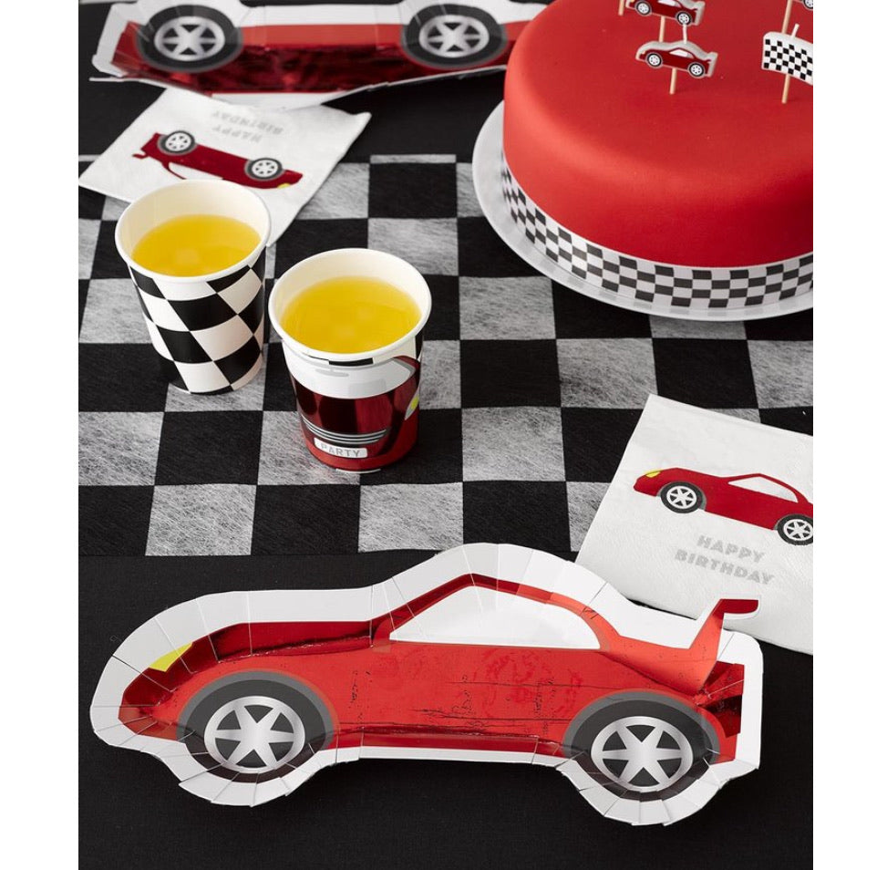 CUPS - VEHICLE RACE CAR RED CHECKERED FLAG