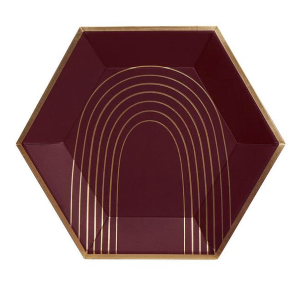 PLATES LARGE - RED BORDEAUX MAROON ARCH