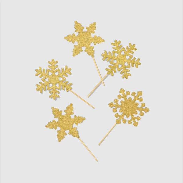 PARTY PICKS - GOLD SNOWFLAKE