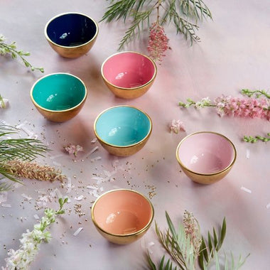 GLITTERVILLE HOME - CATCHALL BOWLS GOLD METAL + ENAMEL