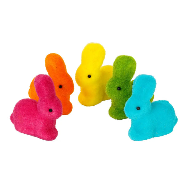 FLOCKED BUNNY - SMALL RAINBOW BRIGHT SET