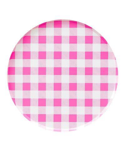PLATES - LARGE PINK GINGHAM OH HAPPY DAY, PLATES, Oh happy day - Bon + Co. Party Studio