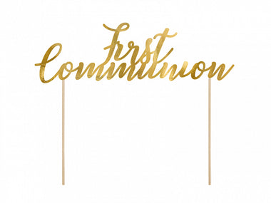 CAKE TOPPER - FIRST COMMUNION GOLD DIY