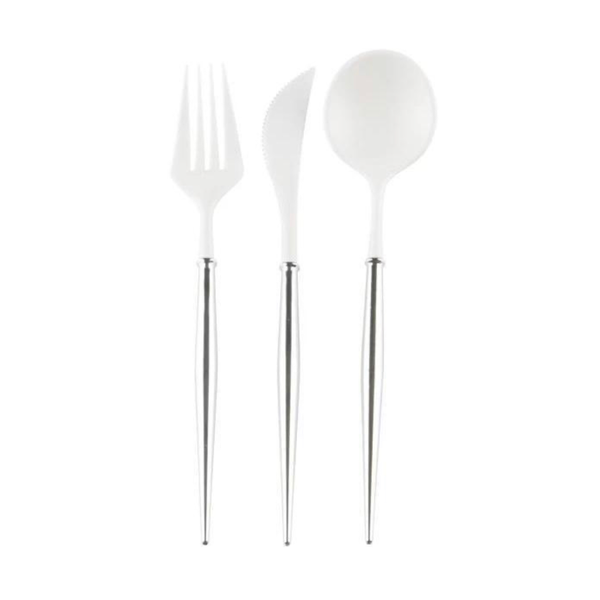 PREMIUM FLATWARE - REUSABLE BELLA SILVER (for 8)