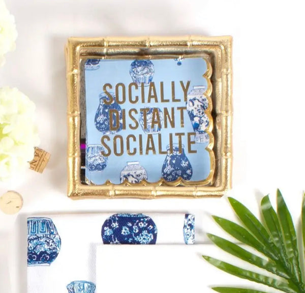 NAPKINS SMALL - WITTY BLUE SOCIALLY DISTANT SOCIALITE