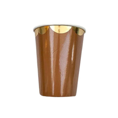 CUPS - BROWN GOLD SCALLOP 16 PACK