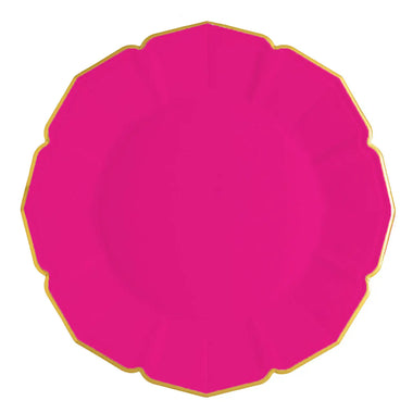 PLATES XL DINNER - PINK FUCHSIA SCALLOPED