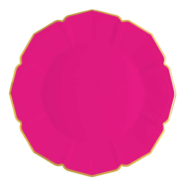 PLATES XL DINNER - PINK FUCHSIA SCALLOPED