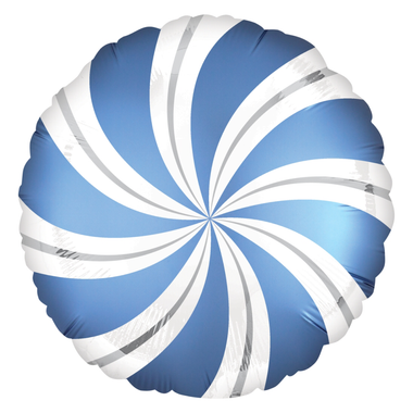BALLOONS - CANDY & SWEETS SWIRL AZURE BLUE SATIN
