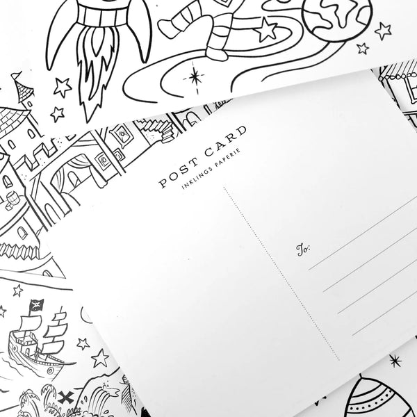 COLOURING SET - KIDS POSTCARDS (Box of 12)
