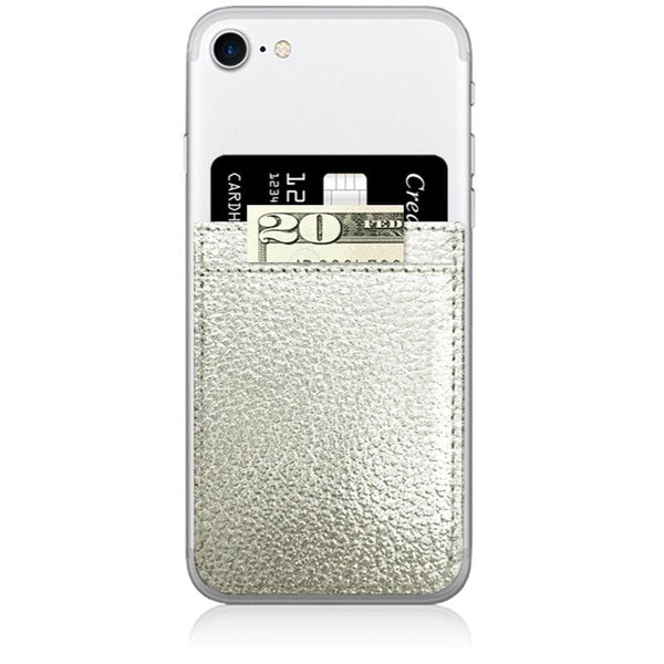 TECH - PHONE POCKET SILVER LEATHER, TECH, iDecoz - Bon + Co. Party Studio