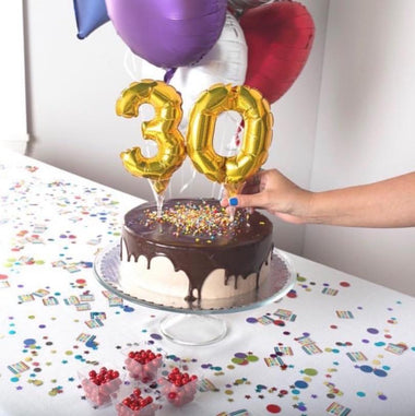 BALLOON BAR - 6” AIRFILL GOLD CAKE TOPPER, Balloons, Anagram - Bon + Co. Party Studio