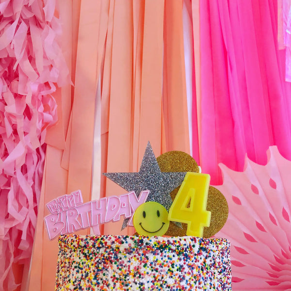 CANDLES - RETRO NUMBER CANDLE YELLOW