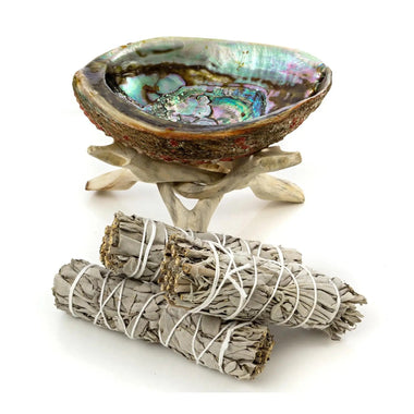 CLEARING BUNDLE KIT - ABALONE SHELL, TRIPOD +  SAGE