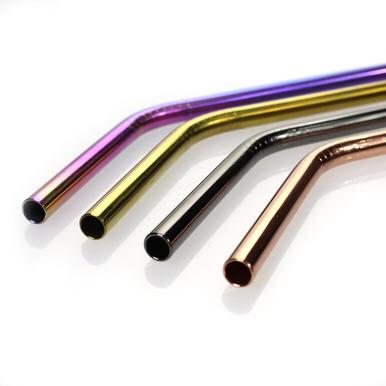 REUSABLE STRAWS - COLOURED STAINLESS STEEL