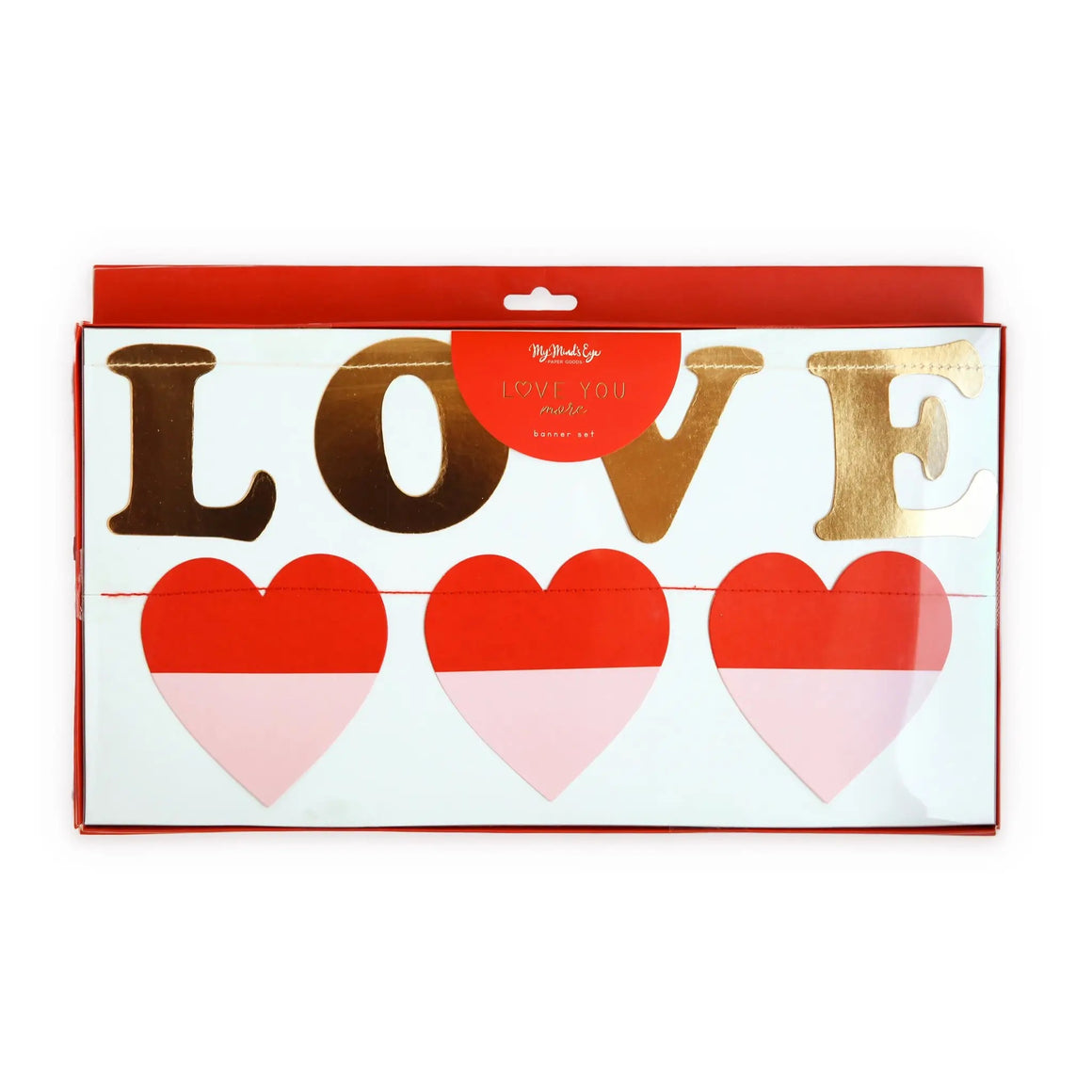 BANNER - VALENTINES LOVE YOU MORE HEART SET