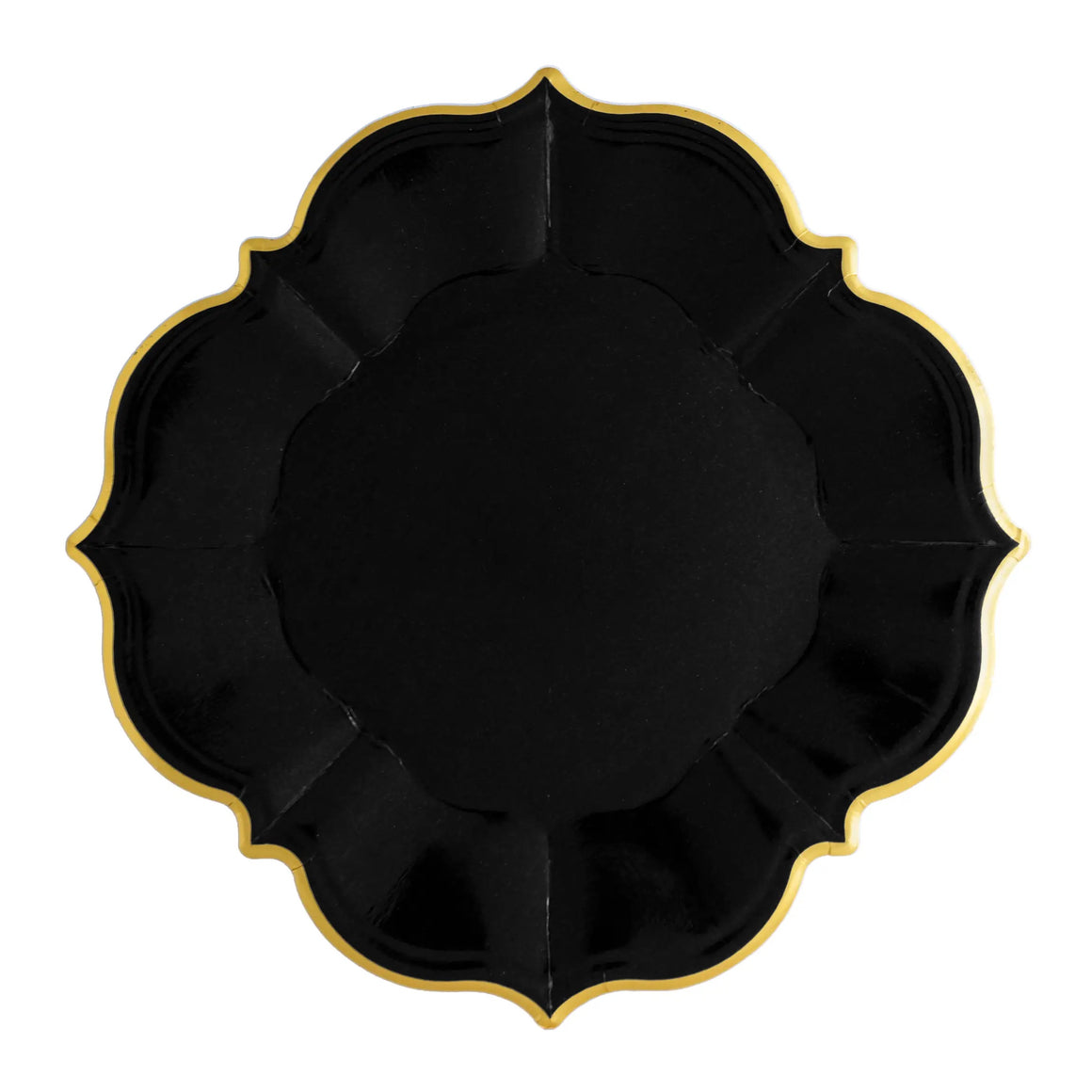 PLATES LARGE - BLACK LUNCHEON SCALLOPED