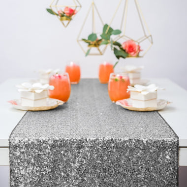 TABLERUNNER - SEQUIN SILVER