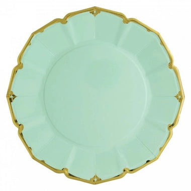 PLATES XL DINNER - GREEN MINT SCALLOPED