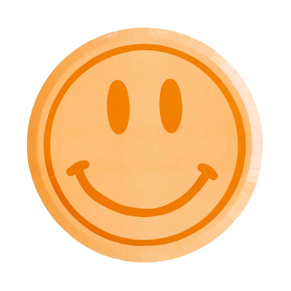 PLATES SMALL - GROOVY PEACE & LOVE SMILEY FACE NEUTRAL