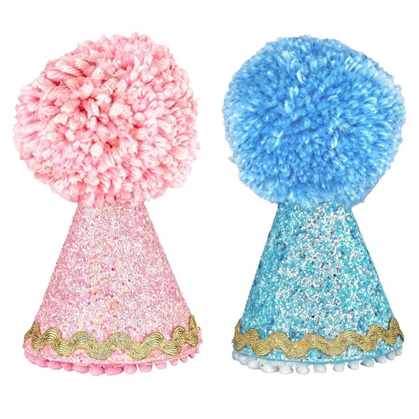 PREMIUM PARTY HATS - HANDMADE FABRIC POM POM
