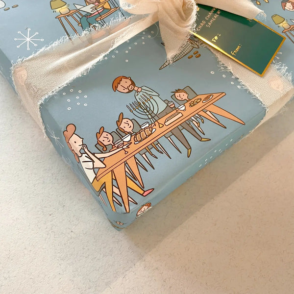 GIFT WRAP FLAT SHEETS - HANUKKAH FAMILY