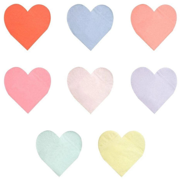 NAPKINS LARGE - VALENTINES PARTY PALETTE PASTEL HEARTS MERI MERI