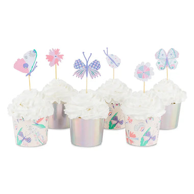 CUPCAKE KIT - FLUTTER BUTTERFLY (Set of 24 cups & toppers)