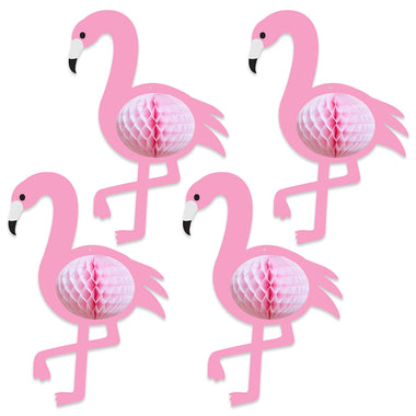 HONEYCOMB DECORATIONS - FLAMINGOS