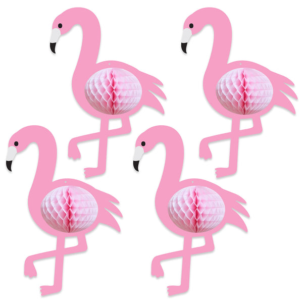 HONEYCOMB DECORATIONS - FLAMINGOS