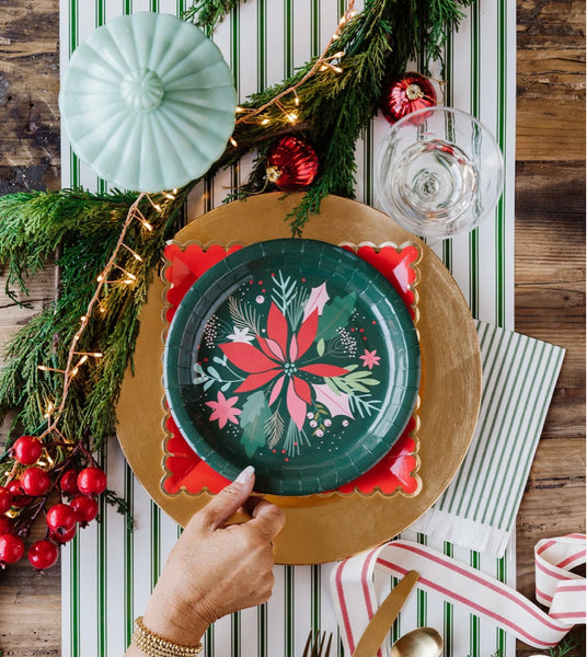 PLATES LARGE - CHRISTMAS BOTANICAL POINTSETTIA