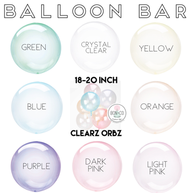 BALLOON BAR - CRYSTAL CLEARZ ORBZ 18-20”