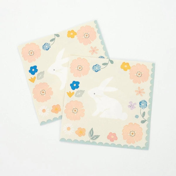 NAPKINS SMALL - ANIMAL BUNNY FLORAL EASTER