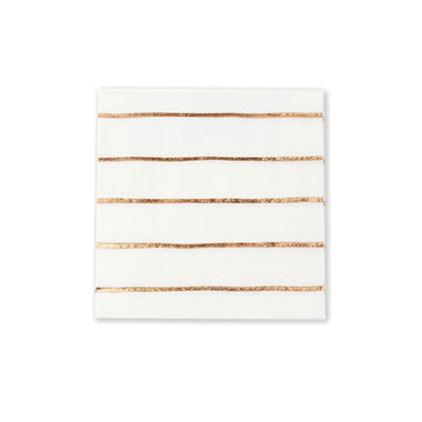 NAPKINS SMALL - ROSEGOLD FRENCHIE STRIPES