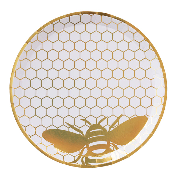 PLATES LARGE - ANIMAL BEE GOLD HONEYCOMB