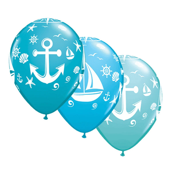BALLOON BAR - SEA LIFE NAUTICAL 11", Balloons, QUALATEX - Bon + Co. Party Studio