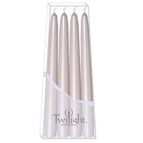 HOME - TAPER CANDLES 10" METALLIC WHITE, HOME, Old Country Design - Bon + Co. Party Studio