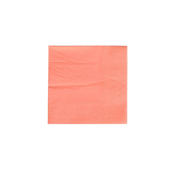 NAPKINS SMALL - ORANGE CORAL NEON OH HAPPY DAY