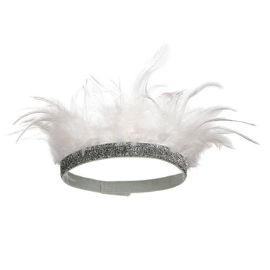 PARTY CROWNS + TIARAS - FEATHER WHITE MERI MERI