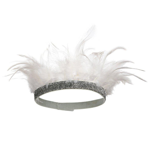 PARTY CROWNS + TIARAS - FEATHER WHITE MERI MERI