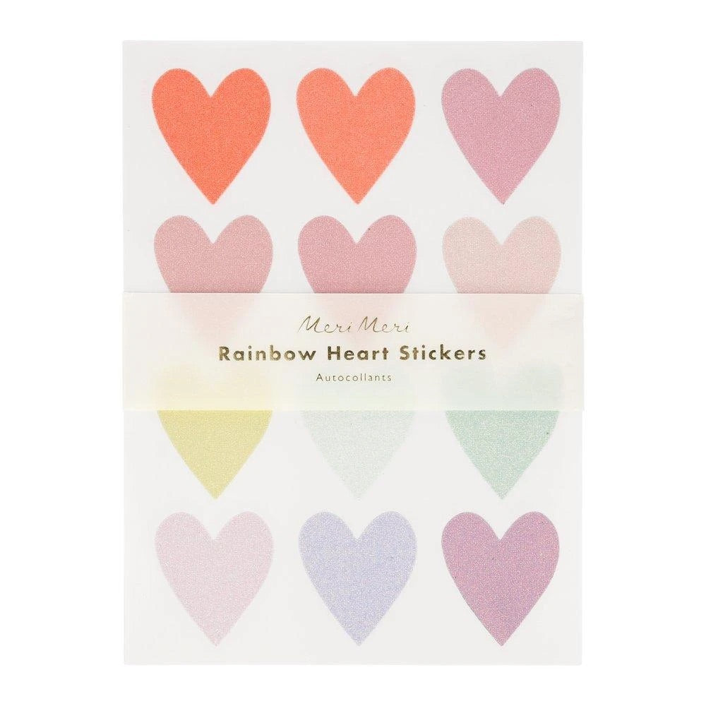 STICKERS - OMBRE PASTEL GLITTER HEARTS (10 SHEETS)