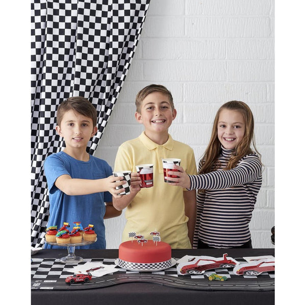 CUPS - VEHICLE RACE CAR RED CHECKERED FLAG