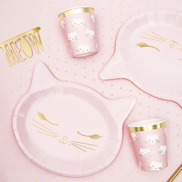 PLATES SMALL - ANIMAL CAT PINK