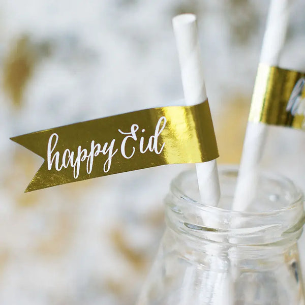 STICKERS - HAPPY EID GOLD FLAGS