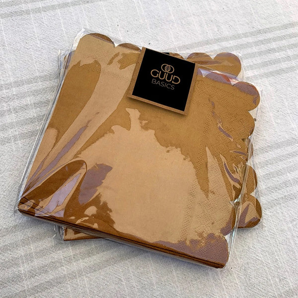 NAPKINS LARGE - BROWN SCALLOP