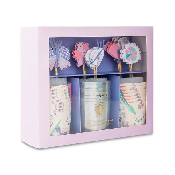 CUPCAKE KIT - FLUTTER BUTTERFLY (Set of 24 cups & toppers)